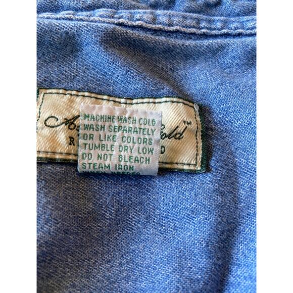 Vintage 90s Denim Button Down With Ad Icon Embroidered - Picture 7 of 7